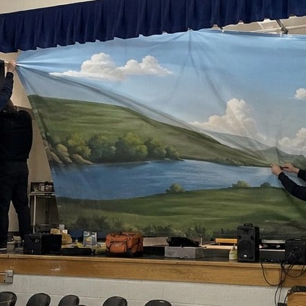 Customized stage scrims for schools and university theater programs