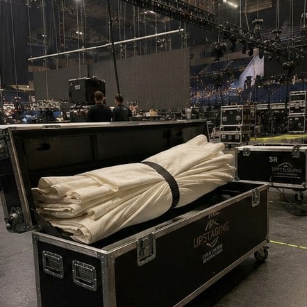 Customized stage scrims for touring productions and concert tours
